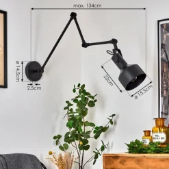 hofstein Applique murale Tablazos Noir, 1 lumière