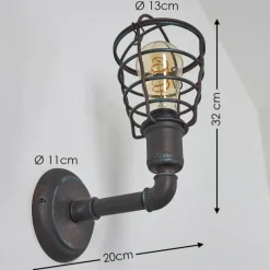 Lampes Industrielles-hofstein Applique murale Taggia Rouille, 1 lumière