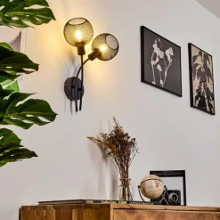 Lampes Vintages & Rétros-hofstein Applique murale Tambo Noir, 2 lumières