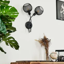 Lampes Vintages & Rétros-hofstein Applique murale Tambo Noir, 2 lumières