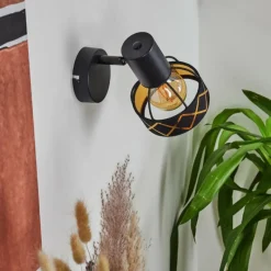 Lampes En Tissu-hofstein Applique murale Tarasp Noir, 1 lumière