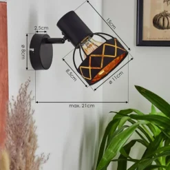 Lampes En Tissu-hofstein Applique murale Tarasp Noir, 1 lumière