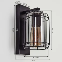 Suspension Verre Fumé-hofstein Applique murale Thusis Noir, 1 lumière