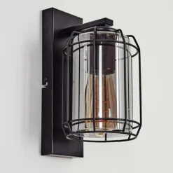 Suspension Verre Fumé-hofstein Applique murale Thusis Noir, 1 lumière