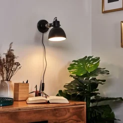 hofstein Applique murale Tilton Nickel mat, Noir, 1 lumière