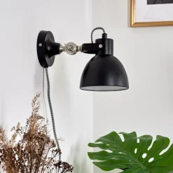 hofstein Applique murale Tilton Nickel mat, Noir, 1 lumière