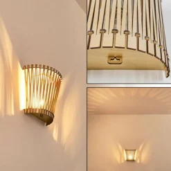 Lampes Vintages & Rétros-hofstein Applique murale Timmele Bois clair, 1 lumière