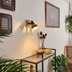 Lampes Dorées-hofstein Applique murale Tina Bois foncé, Noir, 1 lumière