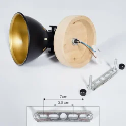 Lampes Dorées-hofstein Applique murale Tina Bois foncé, Noir, 1 lumière