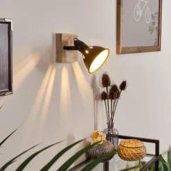 Lampes Dorées-hofstein Applique murale Tina Bois foncé, Noir, 1 lumière