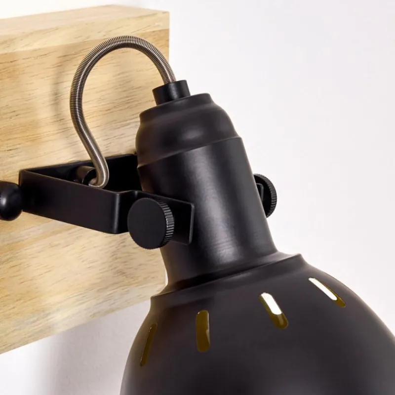 Lampes Dorées-hofstein Applique murale Tina Bois foncé, Noir, 1 lumière