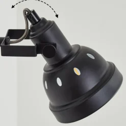 Lampes Industrielles-hofstein Applique murale Tita Chrome, Noir, 1 lumière