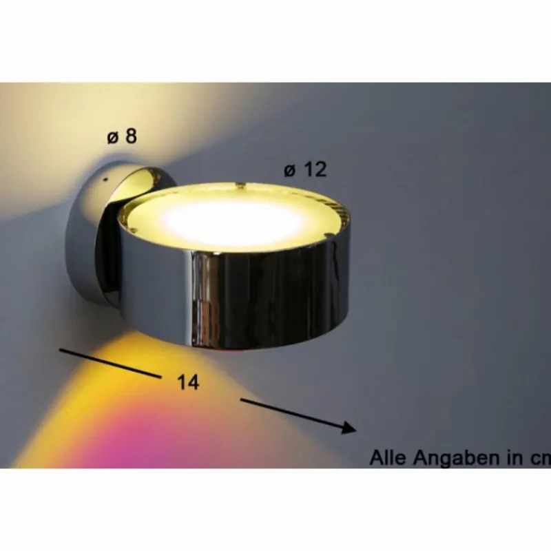 Lampe Design-Top Light Applique murale PukMaxxWall LED Chrome, 2 lumières