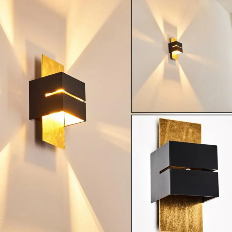 Lampes Dorées-hofstein Applique murale Tora Noir doré, 1 lumière