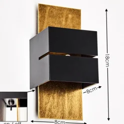 Lampes Dorées-hofstein Applique murale Tora Noir doré, 1 lumière