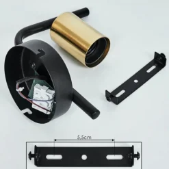 Lampes Vintages & Rétros-hofstein Applique murale Tourey Laiton, Noir, 1 lumière