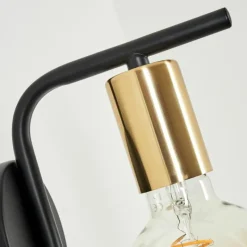 Lampes Vintages & Rétros-hofstein Applique murale Tourey Laiton, Noir, 1 lumière