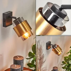 Suspension Verre Fumé-hofstein Applique murale Traak Noir, 1 lumière