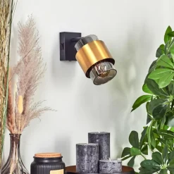 Suspension Verre Fumé-hofstein Applique murale Traak Noir, 1 lumière