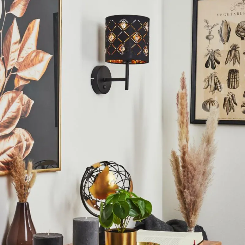 Lampes En Tissu-hofstein Applique murale Trasancos Noir, 1 lumière
