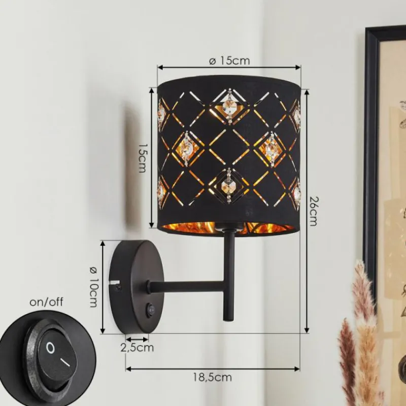 Lampes En Tissu-hofstein Applique murale Trasancos Noir, 1 lumière