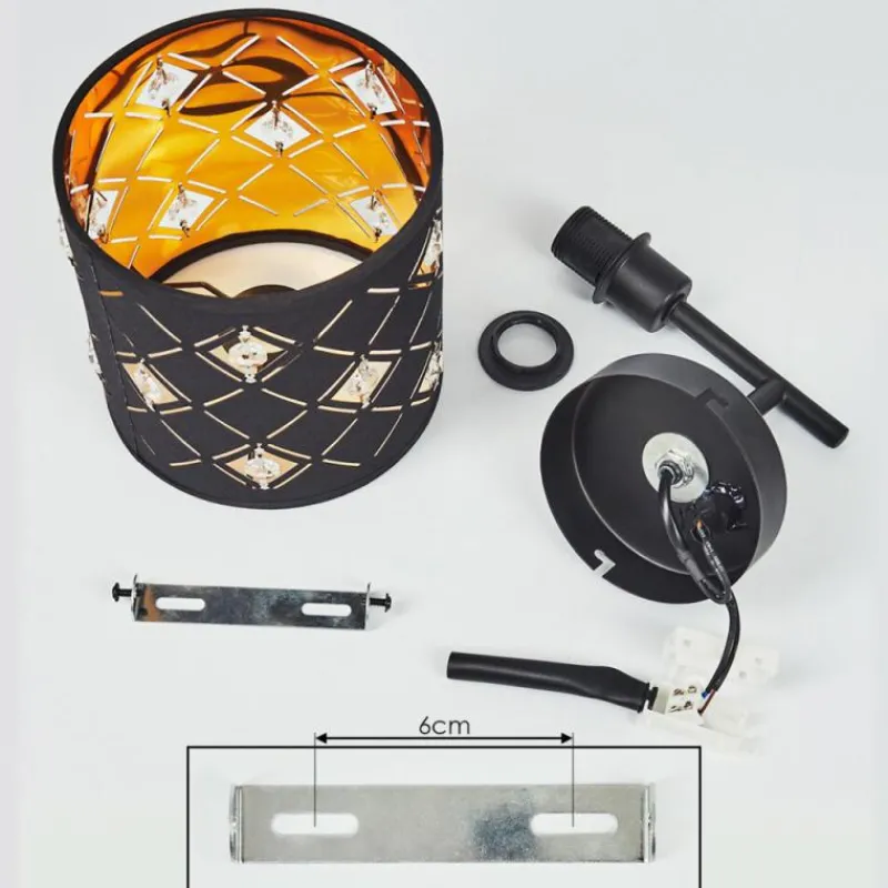 Lampes En Tissu-hofstein Applique murale Trasancos Noir, 1 lumière
