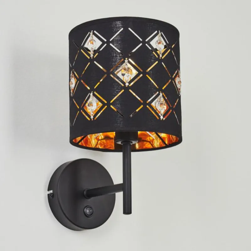 Lampes En Tissu-hofstein Applique murale Trasancos Noir, 1 lumière