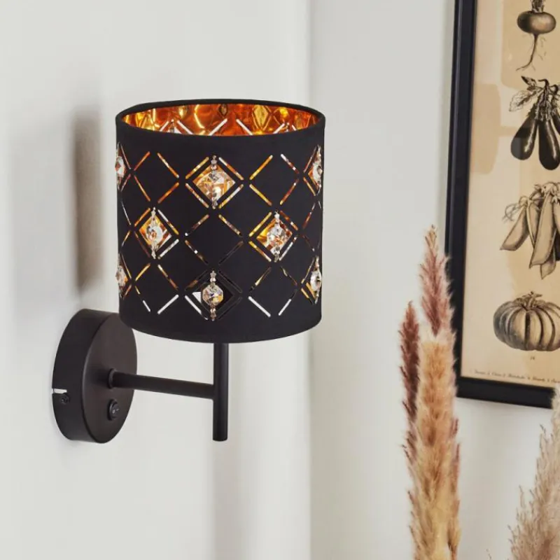 Lampes En Tissu-hofstein Applique murale Trasancos Noir, 1 lumière