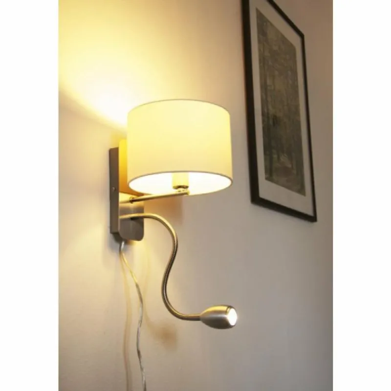 Lampes En Tissu-Luminaires Trio Applique murale Trio 2711 LED Chrome, Nickel mat, 2 lumières