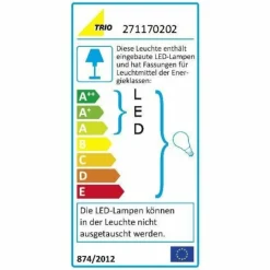 Lampes En Tissu-Luminaires Trio Applique murale Trio 2711 LED Chrome, Nickel mat, 2 lumières