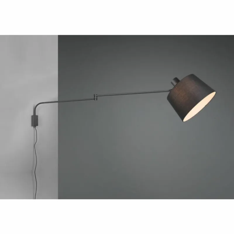 Lampes En Tissu-Luminaires Trio Applique murale Trio Baldo LED Noir, 1 lumière