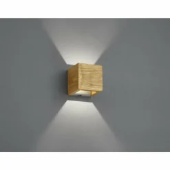 Lampes Industrielles-Luminaires Trio Applique murale Trio Brad LED Bois clair, 1 lumière