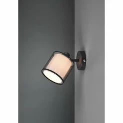 Lampes En Tissu-Luminaires Trio Applique murale Trio Burton Noir, 1 lumière