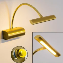 Luminaires Rustiques-Luminaires Trio Applique murale Trio Curtis LED Laiton, 1 lumière