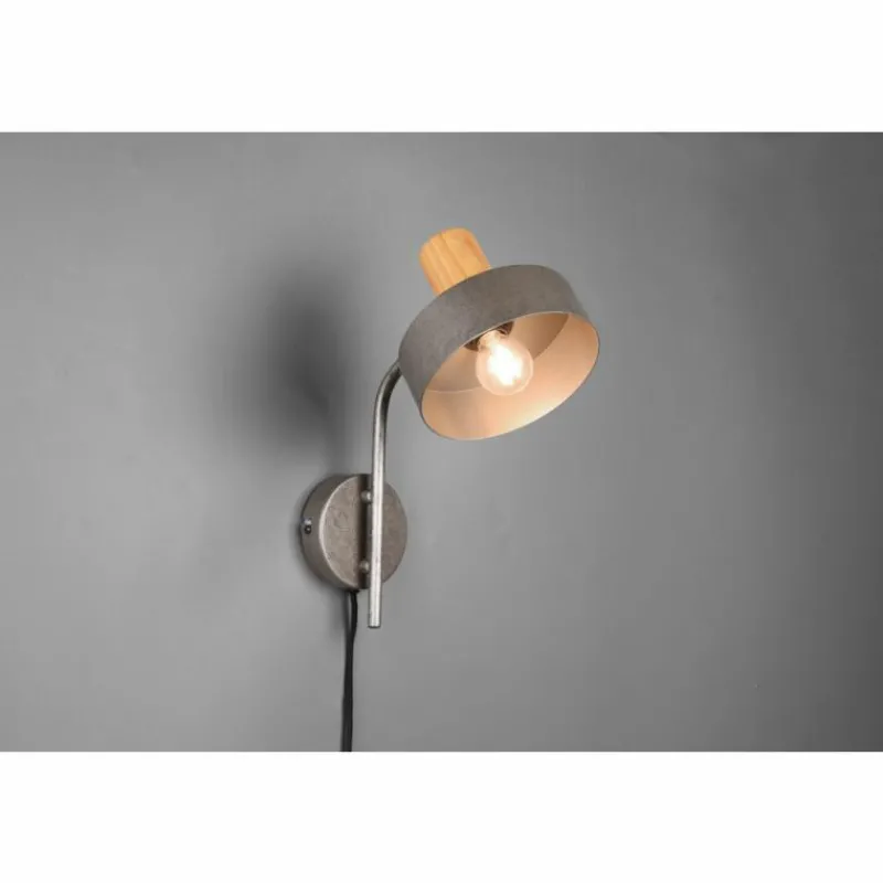 Lampes Industrielles-Luminaires Trio Applique murale Trio Gaya Brun foncé, Nickel mat, 1 lumière