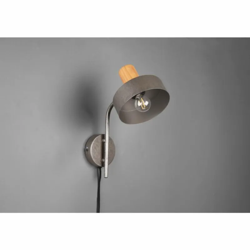 Lampes Industrielles-Luminaires Trio Applique murale Trio Gaya Brun foncé, Nickel mat, 1 lumière