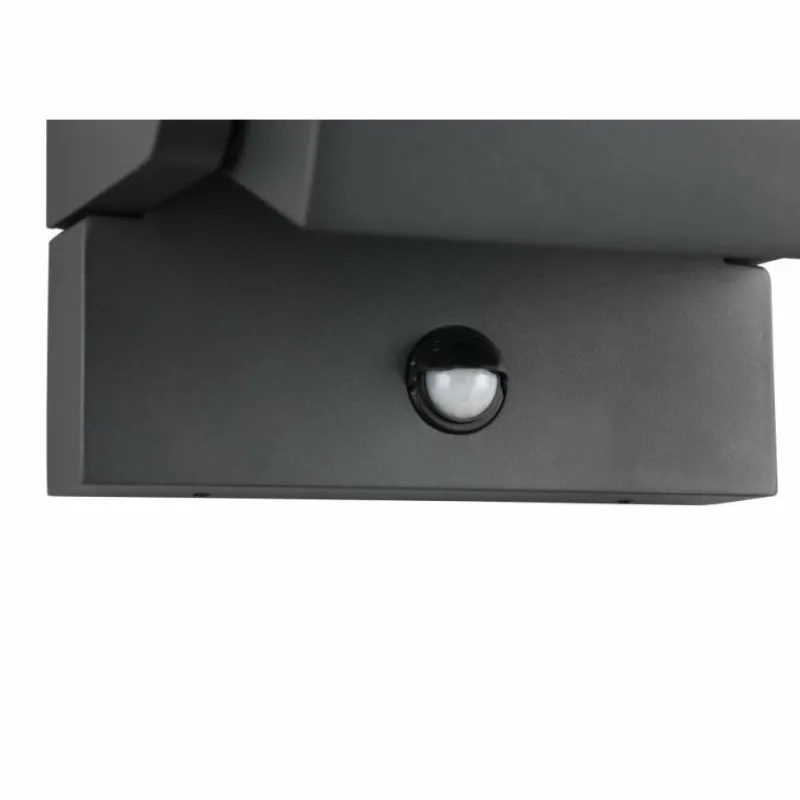 Luminaires Trio Applique murale Trio KANSAS LED Anthracite, 1 lumière, Détecteur de mouvement