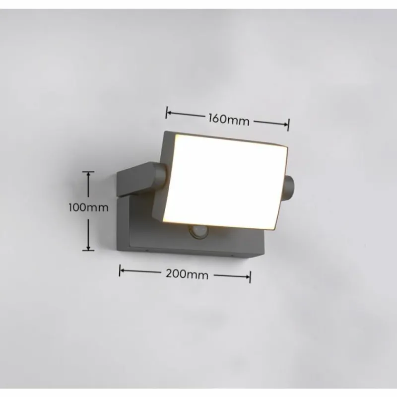 Luminaires Trio Applique murale Trio KANSAS LED Anthracite, 1 lumière, Détecteur de mouvement