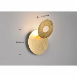 Lampes Dorées-Luminaires Trio Applique murale Trio LEANO LED Or, 1 lumière