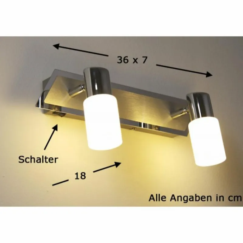 Luminaires Trio Applique murale Trio LED Aluminium, Chrome, Acier inoxydable, 2 lumières