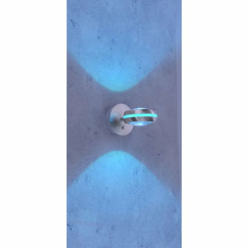 Luminaires Trio Applique murale Trio Leuchten VISTA LED Nickel mat, 2 lumières, Télécommandes, Changeur de couleurs