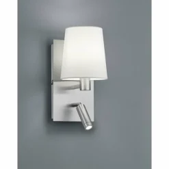 Lampes En Tissu-Luminaires Trio Applique murale Trio MARRIOT Nickel mat, 1 lumière