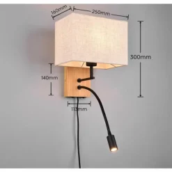 Lampes En Bois-Luminaires Trio Applique murale Trio Nilam Écru, 2 lumières