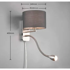 Lampes En Tissu-Luminaires Trio Applique murale Trio-Leuchten Hotel Nickel mat, 2 lumières