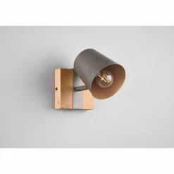 Lampes Vintages & Rétros-Luminaires Trio Applique murale Trio-Leuchten Bell Brun foncé, Nickel mat, 1 lumière