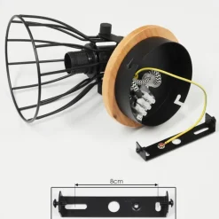 Lampes Industrielles-hofstein Applique murale Tros Écru, Noir, 1 lumière