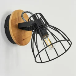 Lampes Industrielles-hofstein Applique murale Tros Écru, Noir, 1 lumière