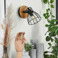 Lampes Industrielles-hofstein Applique murale Tros Écru, Noir, 1 lumière