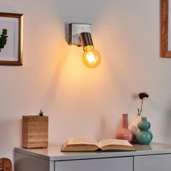 Lampes Vintages & Rétros-hofstein Applique murale Tulla Nickel mat, 1 lumière