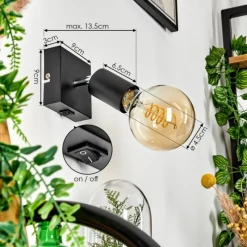 Lampes Vintages & Rétros-hofstein Applique murale Tulla Noir, 1 lumière